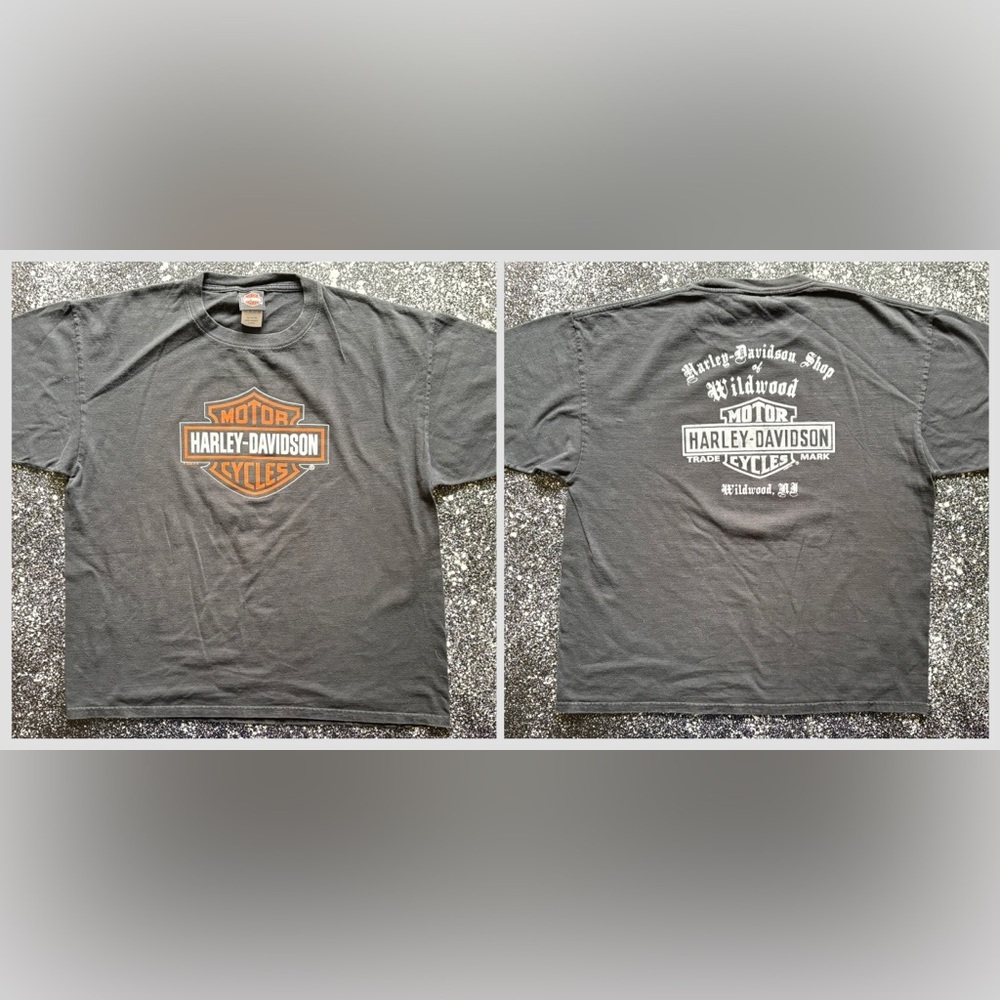 Harley Davidson Biker T-Shirt Size XL Black Wildwood NJ​